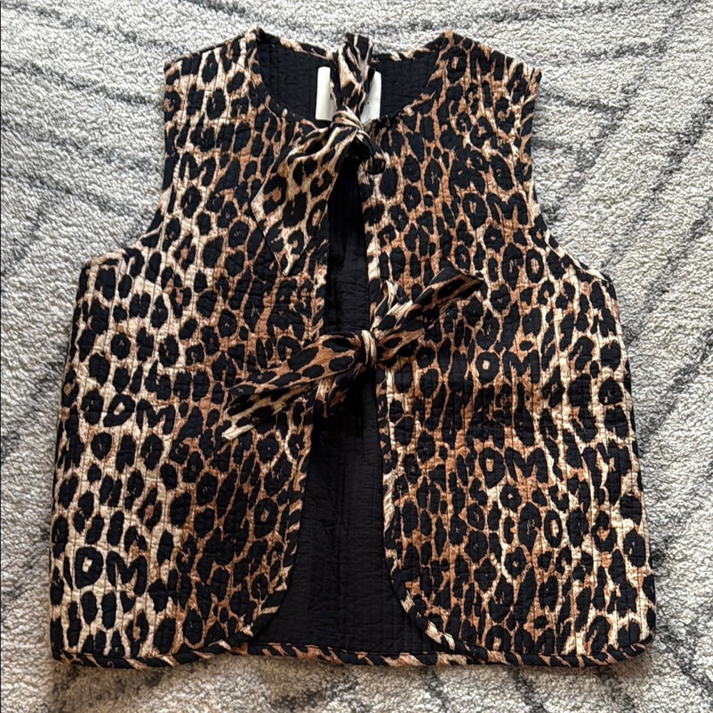 Damson Madder leopard Print Vest with Bow Tie/ euro 14